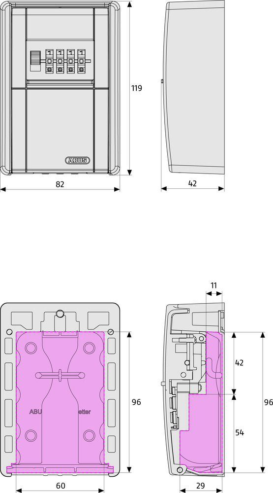 Abus KeyGarage 787 LED / schwarz-silber