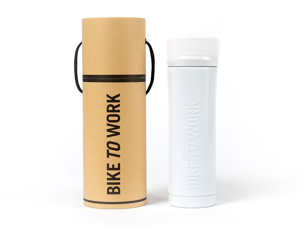 Edelstahlflasche mit Relief