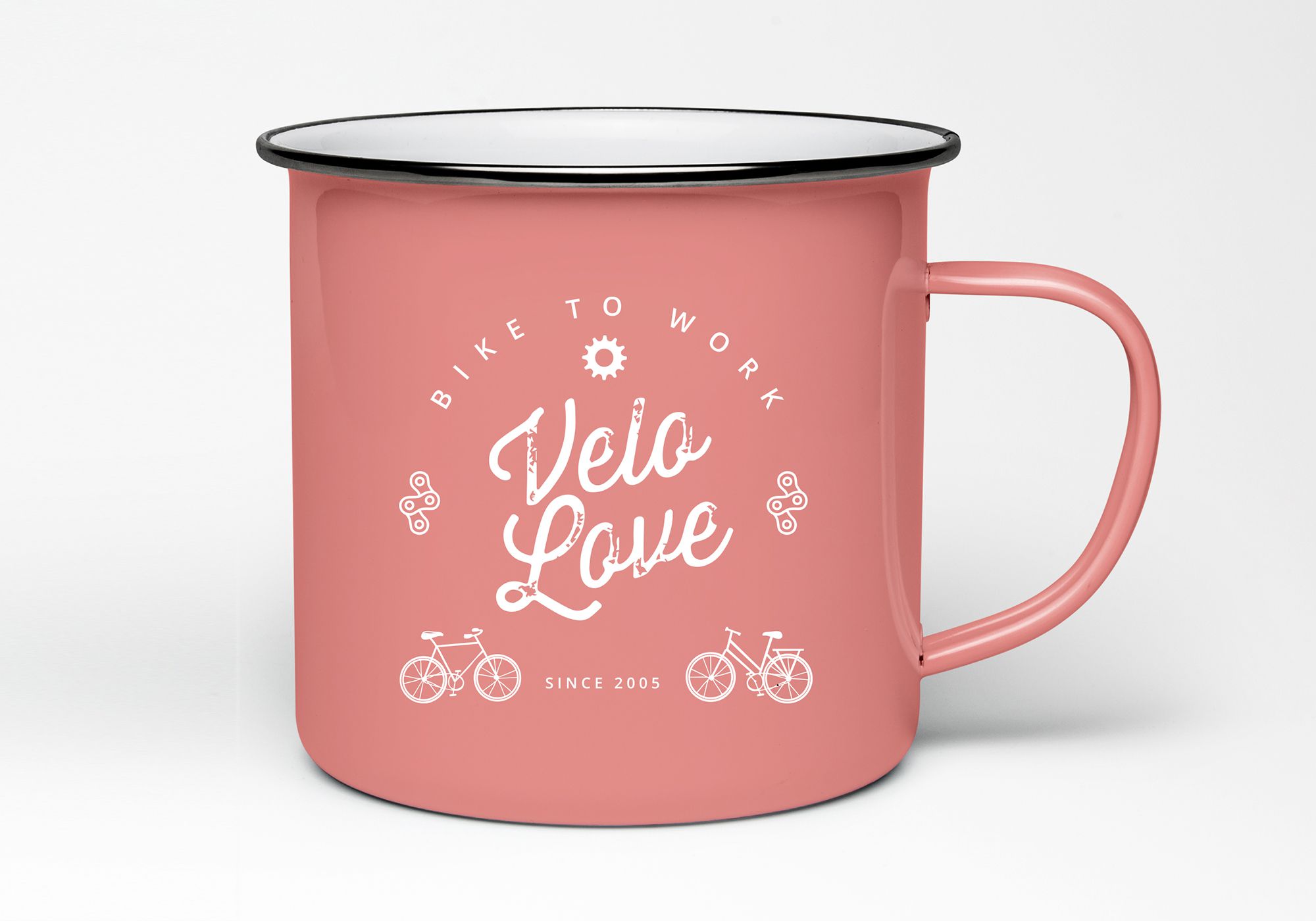 Emaille-Tasse / coral