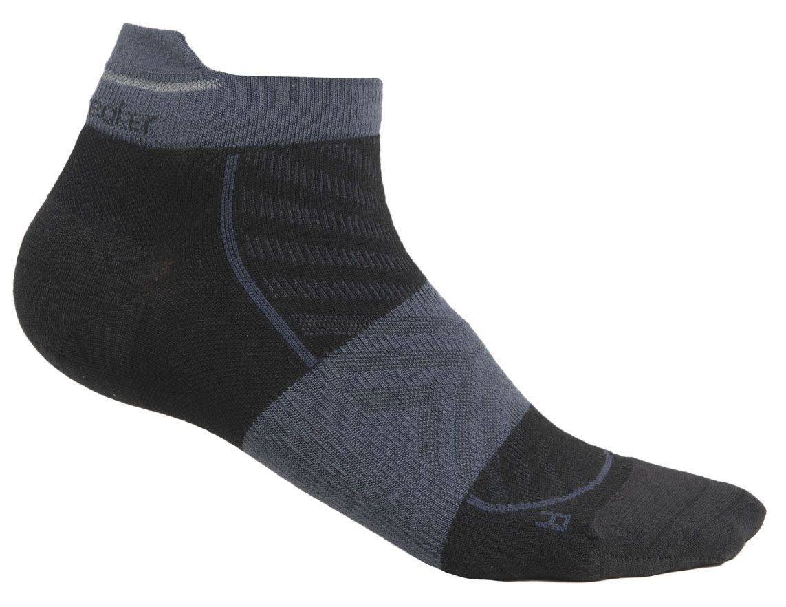 RUN+ ULTRALIGHT MICRO Damen-Merinosocken / black/graphite / S=35-37
