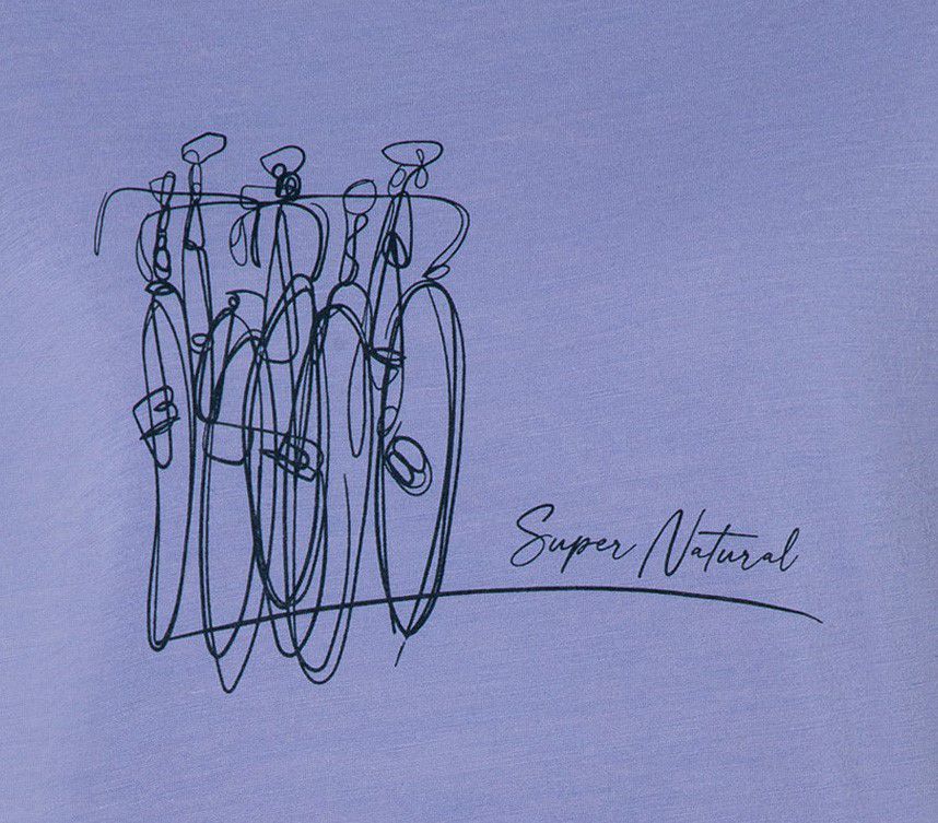 BIKE ART Damen-Merino-Kurzarmshirt / blue violet / S