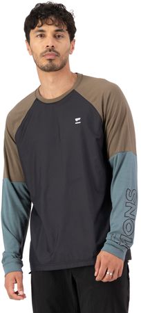 TARN WIND Herren-Merino-Langarmshirt / goblin blue/black / S
