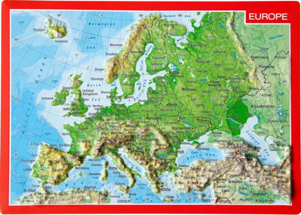 GEORELIEF EUROPA 3D-Postkarte