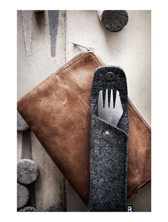 SPORK Titanium GÖFFEL Besteck / silber / 170x40x8mm
