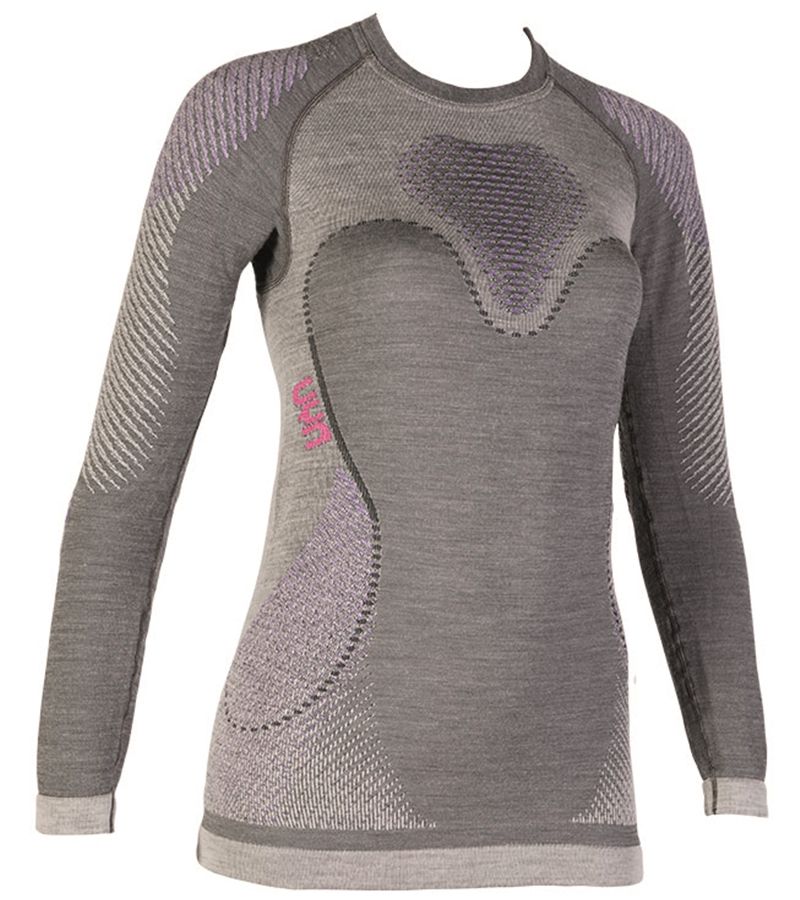 FUSYON Damen-Merinofunktionsshirt / grau / XS