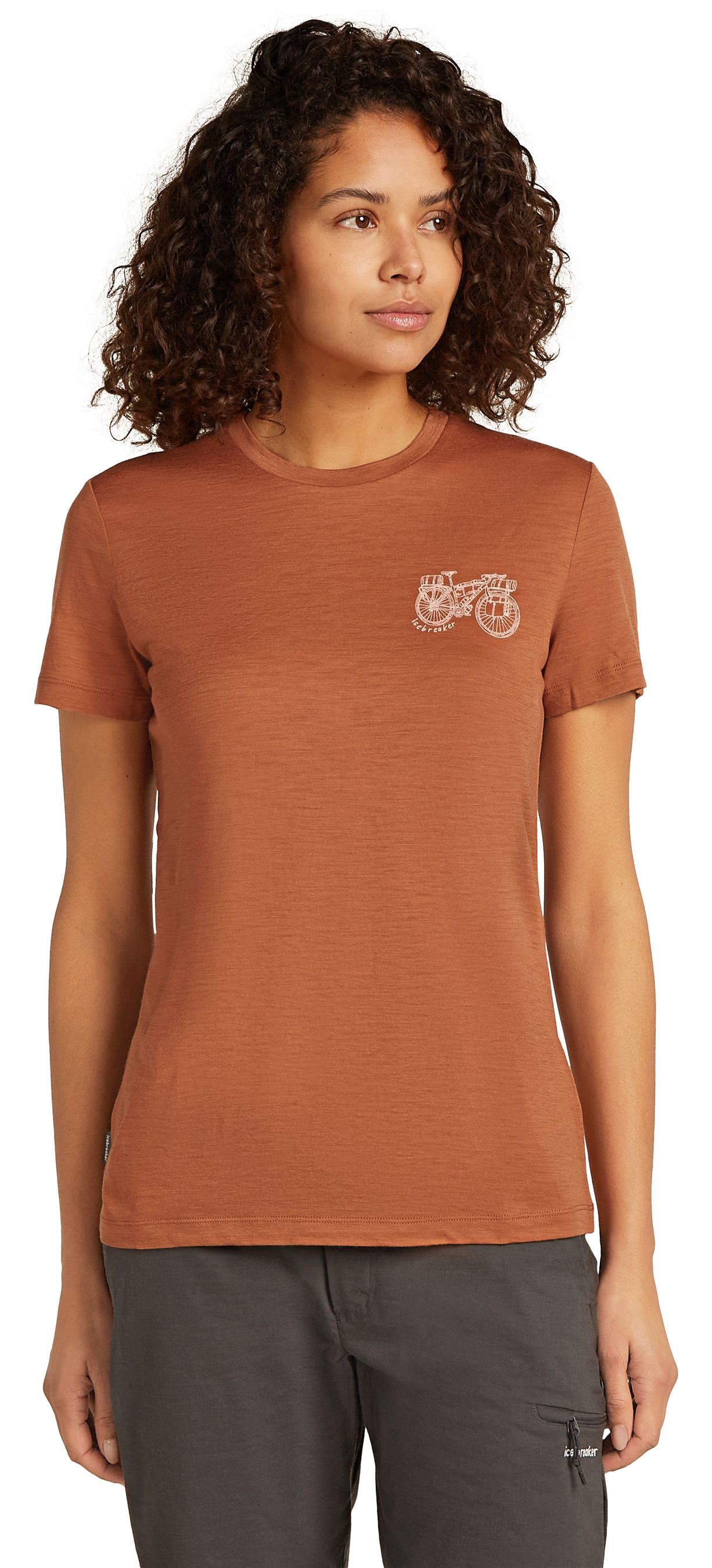 TL ADVENTURE RIDE Damen-Merino-Kurzarmshirt / dusty clay / M