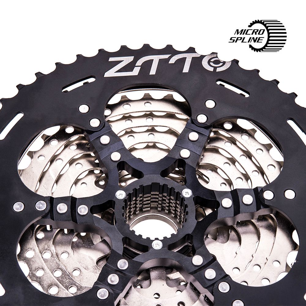 KASSETTE 12-fach, 10-50 Z. für Shimano Microspline / silber_schwarz / 10-50 Zähne