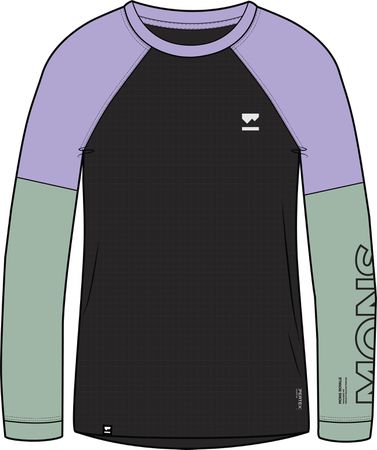 TARN WIND Damen-Merino-Langarmshirt mit Windschutz / glacier/lupin/black / XL