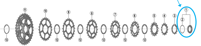 Lock-Ring Kassetten 12-Gang / CS-HG700-11