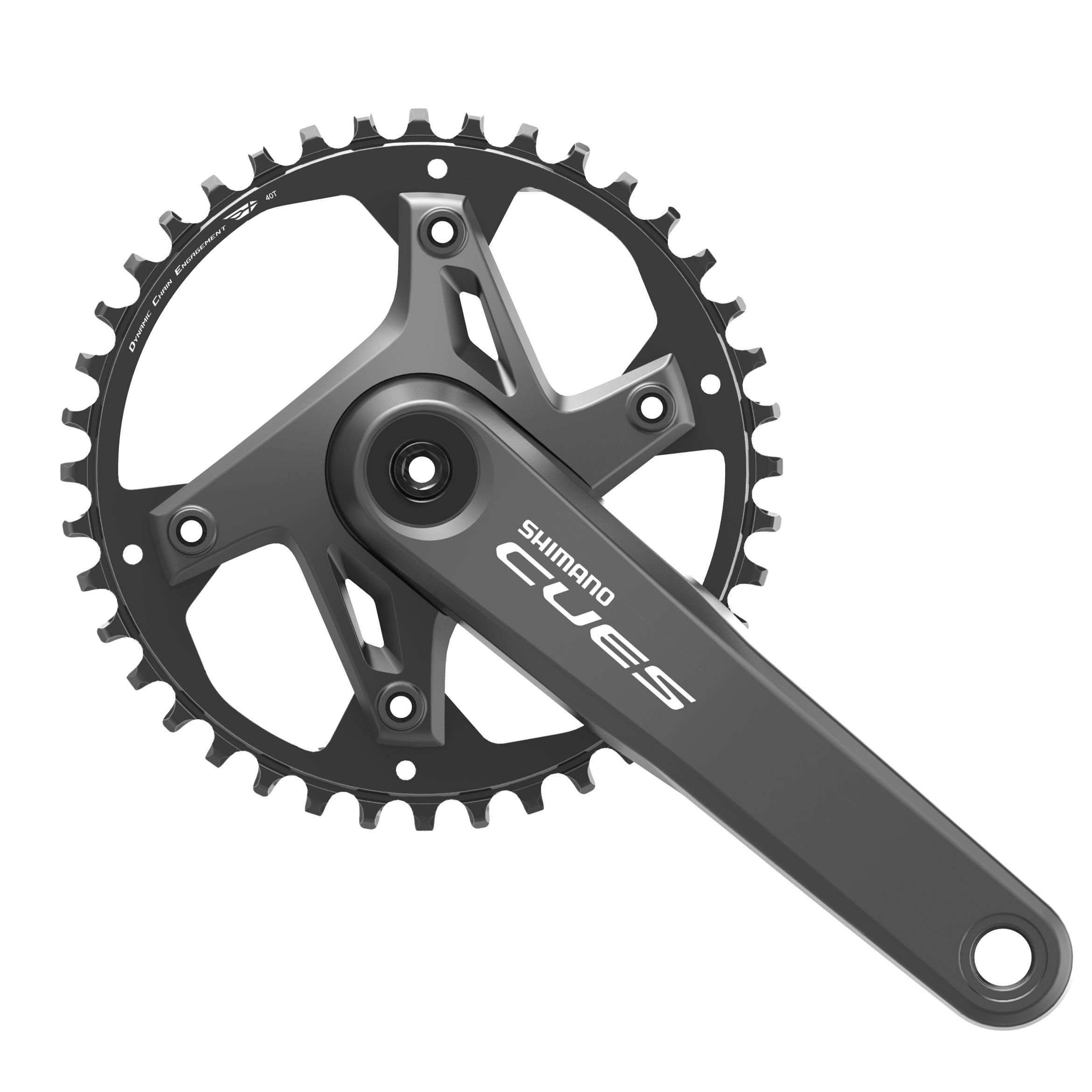 Kettenradgarnitur Cues FC-U6000 Single 9/10/11-Gang / schwarz / 175 mm, 40, 50, nein, kompatibel