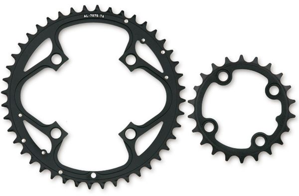 NOIR/STYLO/FIREX 4arm-Kettenblätter Alu 9fach / schwarz / 44 Z/L 104mm