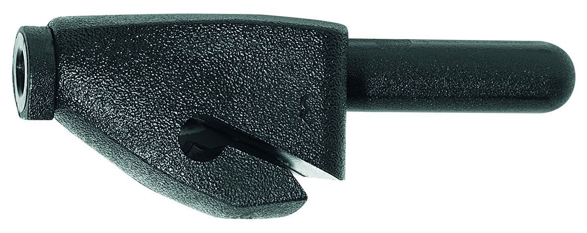 Strebenhalter mit Blechschraube und Endkappe / schwarz