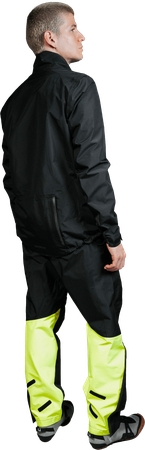 GLIDEWHEEL GTX Herren-Regenhose / black/neon yellow / L