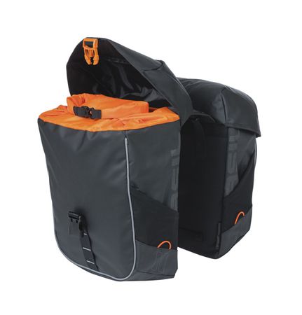 Miles Tarpaulin Gepäckträger Doppeltasche / schwarz/orange