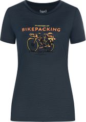 BIKEPACKING Damen-Merino-Kurzarmshirt / blueberry / M