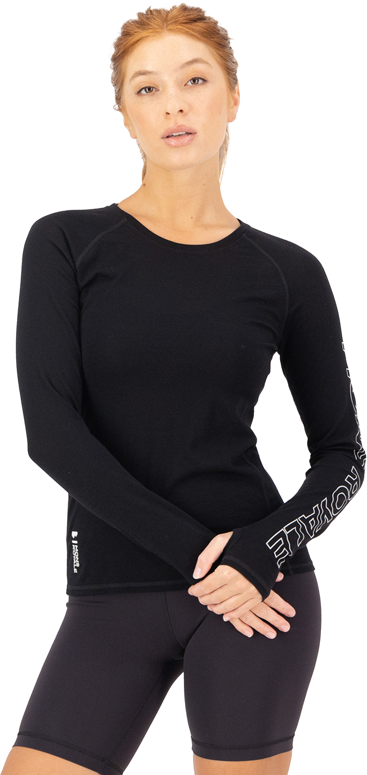 BELLA Damen-Merino-Langarmshirt / black / XS
