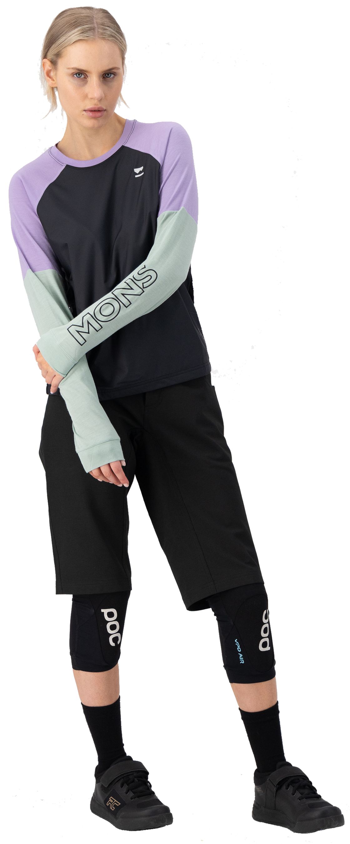 TARN WIND Damen-Merino-Langarmshirt mit Windschutz / glacier/lupin/black / XL