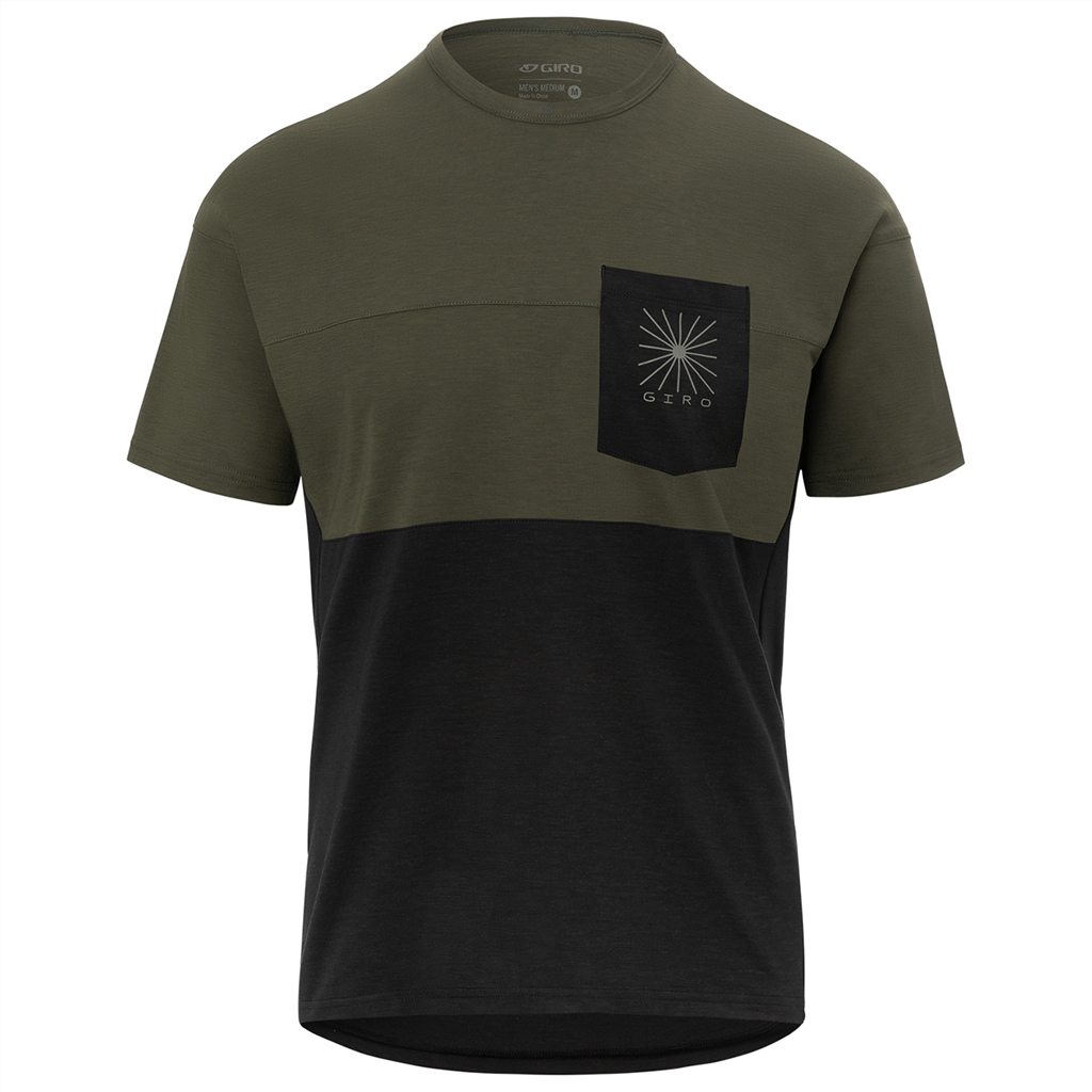 RIDE Herren-Gravel-Kurzarmshirt / trail green/black / L