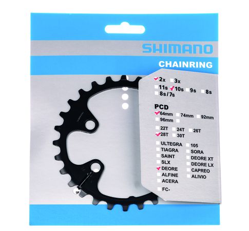 Kettenblatt FC-M6000 Double / Plus / schwarz / 28 Zähne, BG, 64 mm