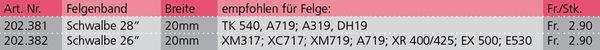 FELGENBAND aus Polyurethan / blau / 28" 16-622
