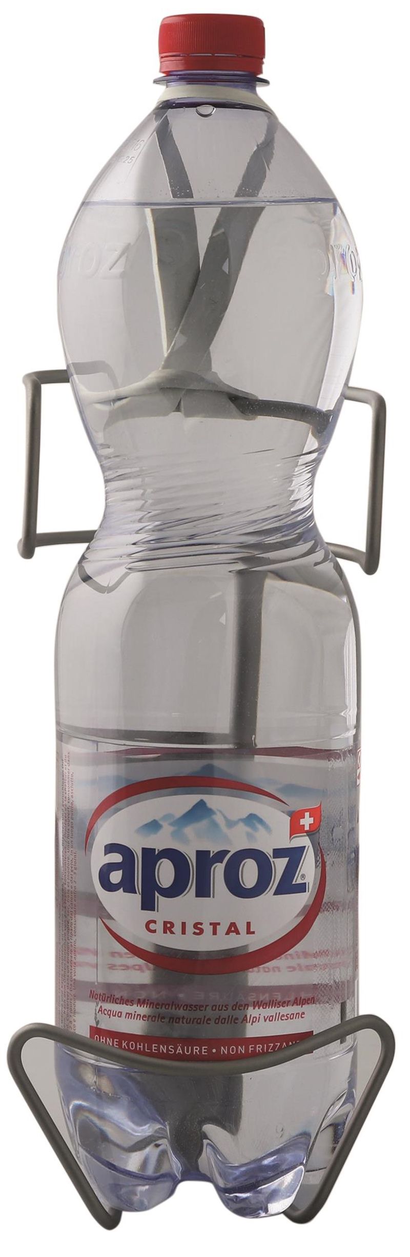 PET 1.5l-Flaschenhalter aus Edelstahl / grau