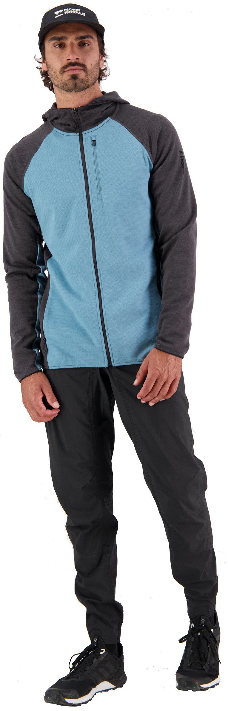 APPROACH Herren-Merino-Kapuzenjacke / ash blue/shale / L