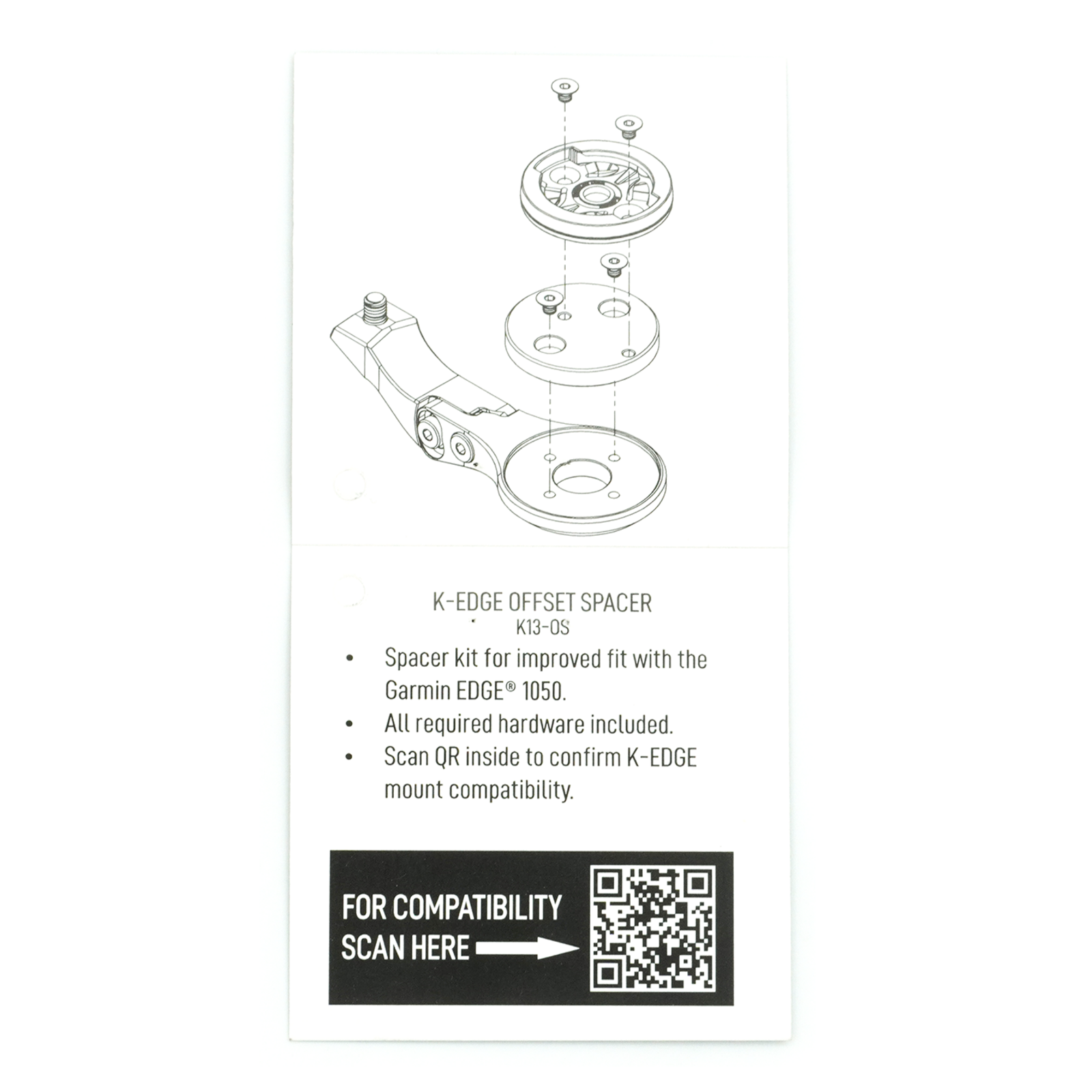 K-EDGE Garmin EDGE 1050 Off-Set Spacer / black / one size