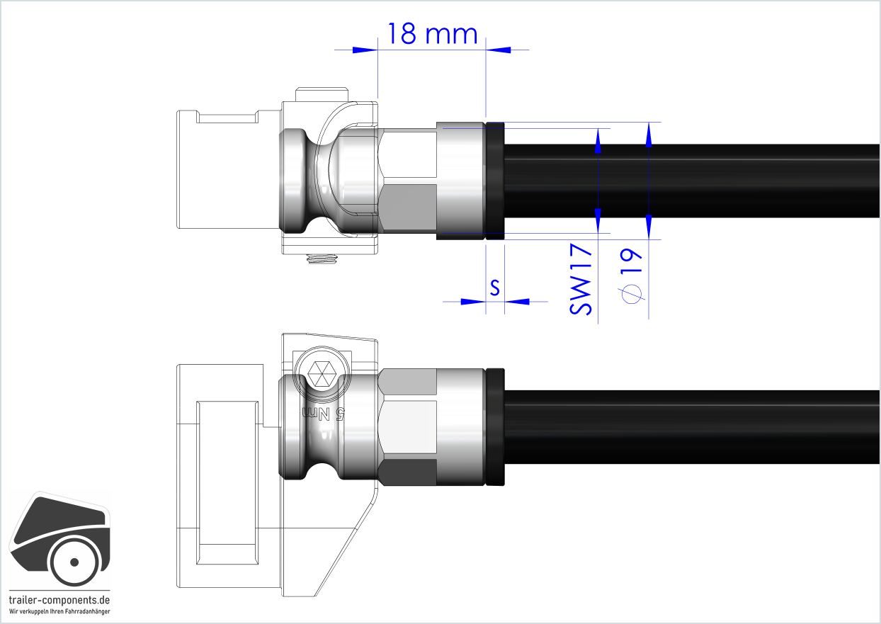 LEGGERO BECCO Steckachsenadapter für FOURMI / M12x1.0, 174mm