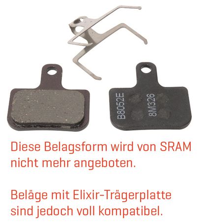 ROAD AXS Red, Force, Rival, Apex/Elixir, Level , DB Bremsbelag / organisch powerful /Trägerplatte schwarz