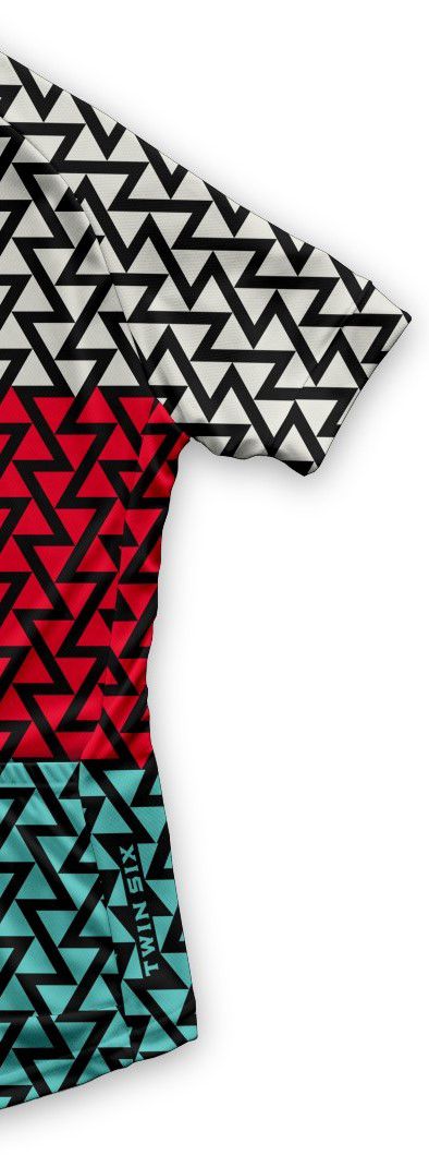 THE ASCENT Damen-Kurzarmtrikot / cream/red/aqua / S