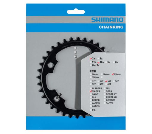 Kettenblatt Tiagra FC-4700 Double / schwarz / 36 Zähne, ML