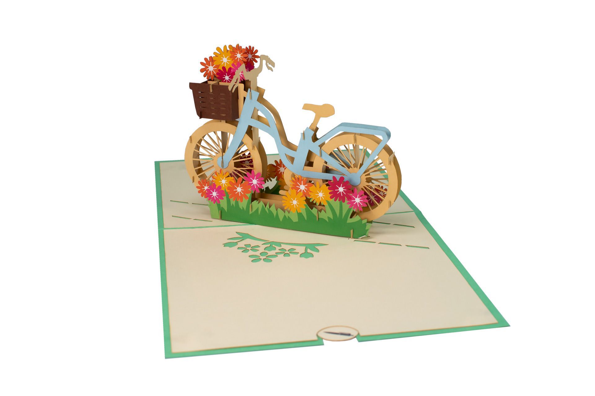 3D POP-UP Grusskarte Tiefeinsteiger / grün