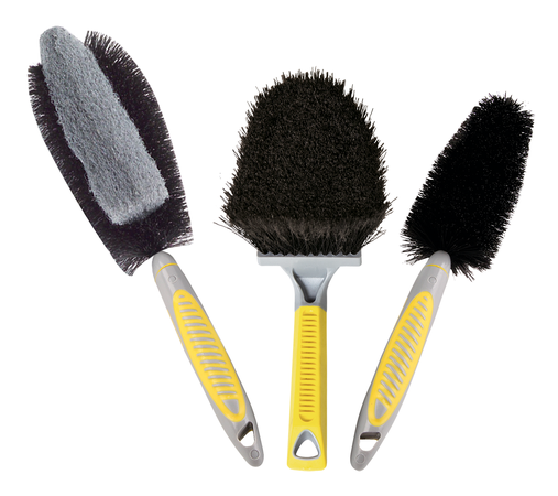 PETRUS BÜRSTEN-SET, 3 Stück / gelb grau