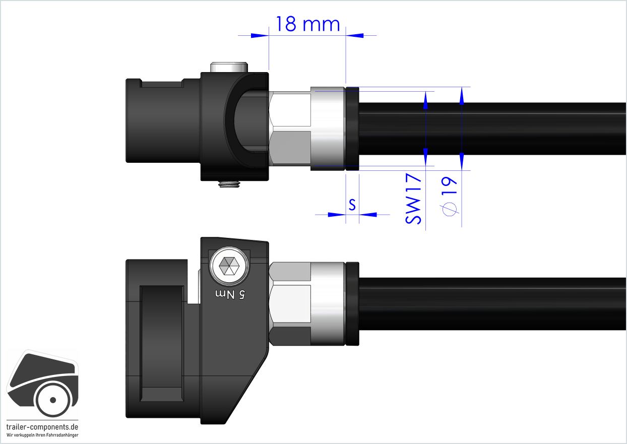 LEGGERO BECCO Steckachsenadapter für FOURMI / M12x1.0, 174mm