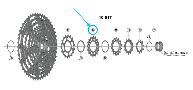 Zahnkranz CS-M9200/CS-M8200 / 16 Zähne