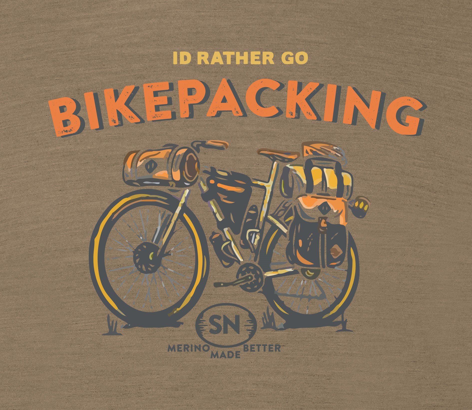 BIKEPACKING Herren-Merino-Kurzarmshirt / oak / XL