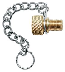 Aufstecknippel mit Kette für Presta-Ventil / messing