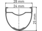 GR 1600 SPLINE VR DYNAMO Laufrad / Black / DB CL, 25mm 100/12mm