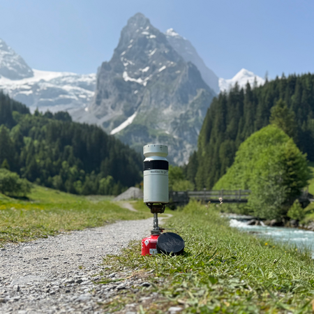 MOKKA TO GO Outdoor-Espressokanne / 17.8 x 7.5cm / alu schwarz