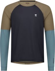 TARN WIND Herren-Merino-Langarmshirt / goblin blue/black / S
