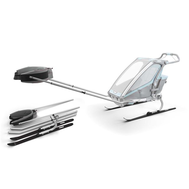 SKISET ZU CHARIOT ANHÄNGER / Silber / Generation 2 ab 2024, Modell CROSS double, CROSS single, SPORT double, SPORT single
