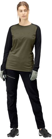 FJØRÅ  EQUALISER Damen-Langarmshirt / olive night / L