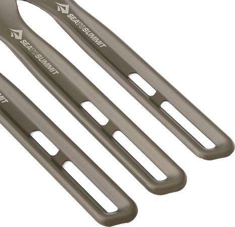 FRONTIER Ultraleichtes Besteckset 3-teilig, Gabel, Löffel, Messer