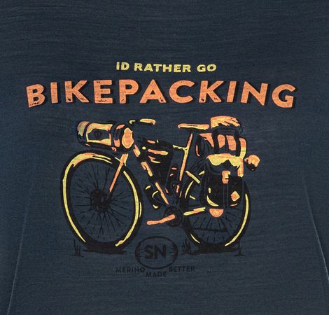 BIKEPACKING Damen-Merino-Kurzarmshirt / blueberry / M