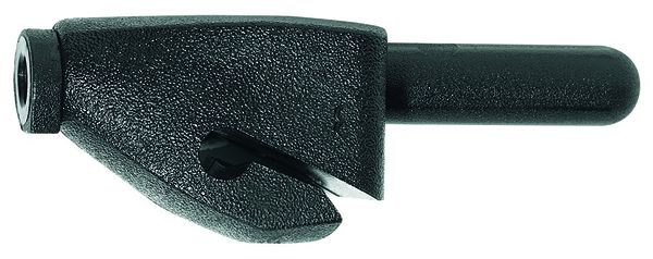 Strebenhalter mit Blechschraube und Endkappe / schwarz