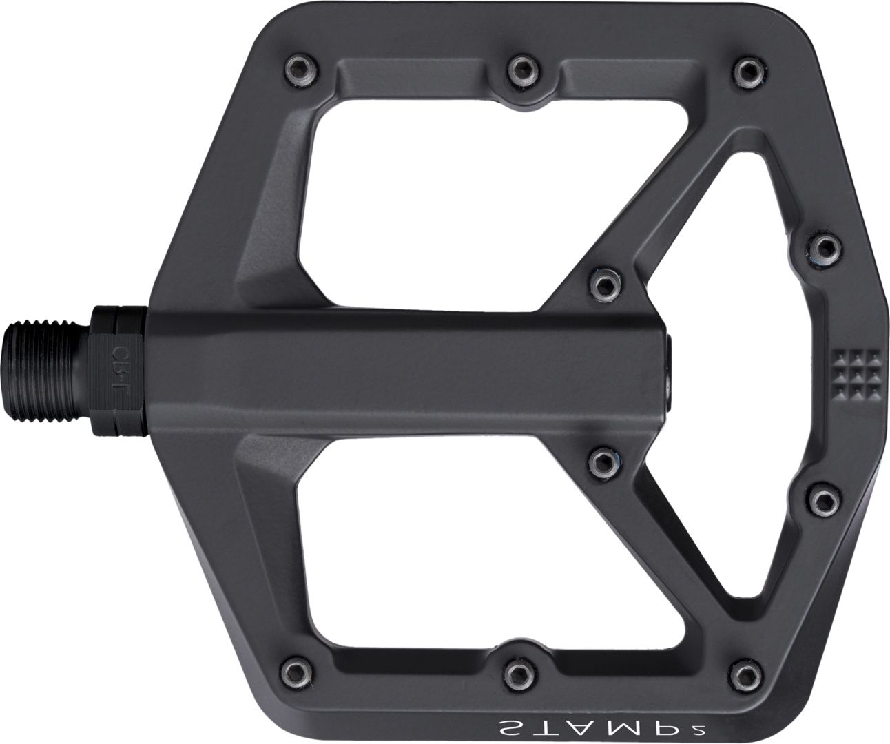 Pedal Stamp 2 small / schwarz alu / Plattformpedal, 100 x 100 mm