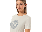 LETS RIDE BIO Damen-Kurzarm-Merino-Shirt / white stone melange/flint stone / XS