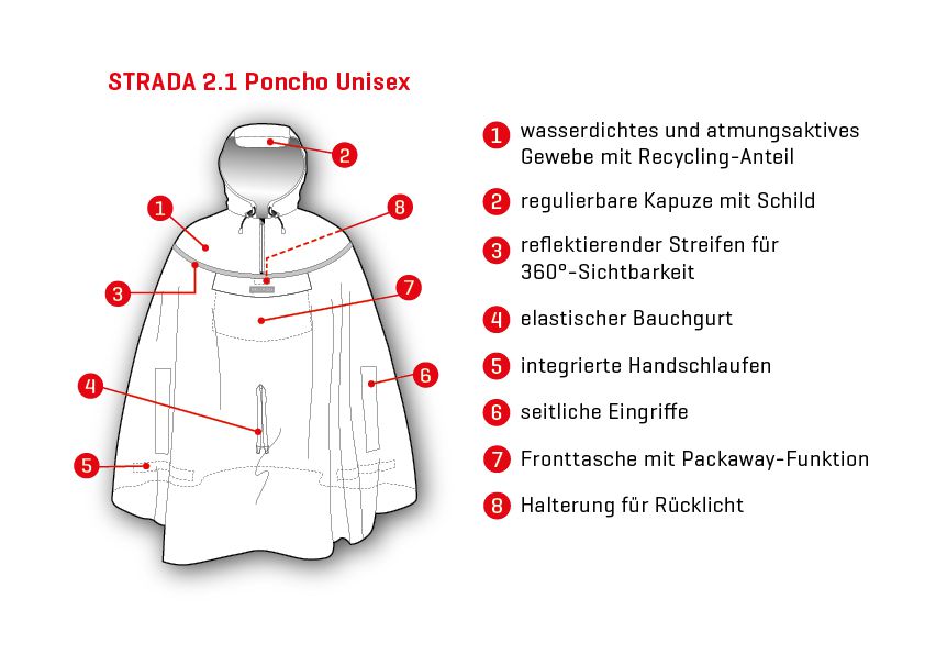 STRADA 2.1 Poncho / orange/dark orange / S/M