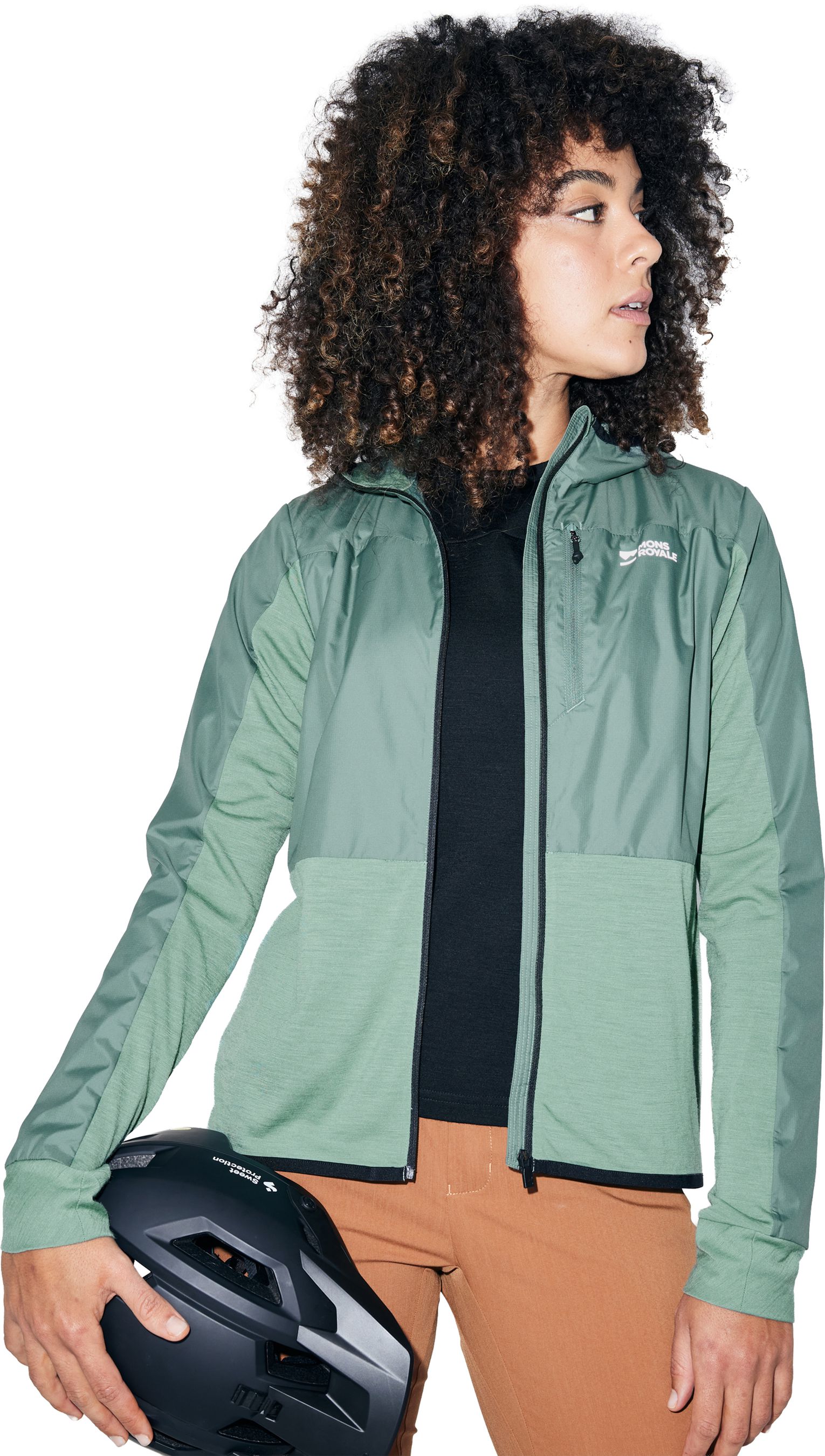 DIVERSION Damen-Merino-Windjacke / thyme/cypress / XL