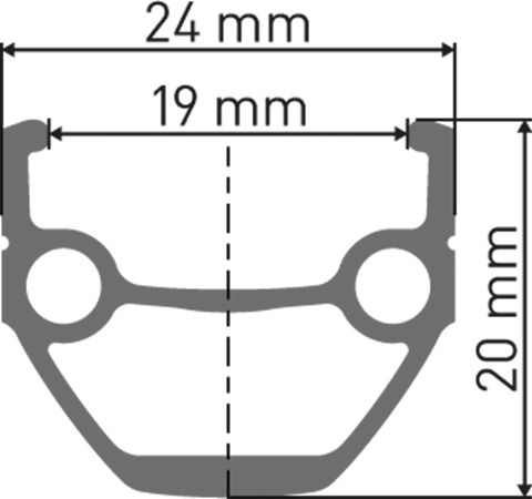 TK 535 DT Felge / black / 26", 19mm, 32L, RimBrake